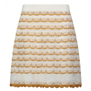 MINNIE ROSE Eco Tulle Blend Pointelle Skirt Marigold Size L NEW